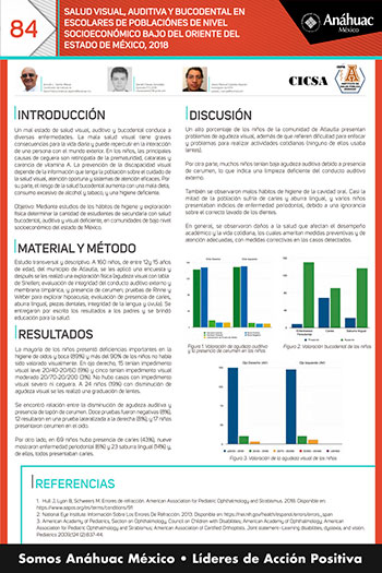 DETERMINACIÓN DE LA SALUD VISUAL, AUDITIVA Y BUCODENTAL EN  ESCOLARES, DE POBLACIÓNES DE NIVEL SOCIOECONÓMICO BAJO  DEL ORIENTE DEL ESTADO DE MÉXICO EN 2018.