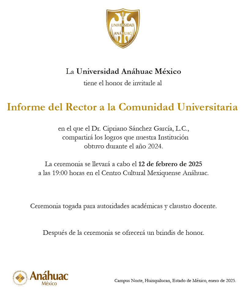 Invitación informe del rector