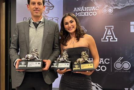 Esmeralda Galalrdos y. Fernado Asbun Leones de Plata Dirección del Deporte