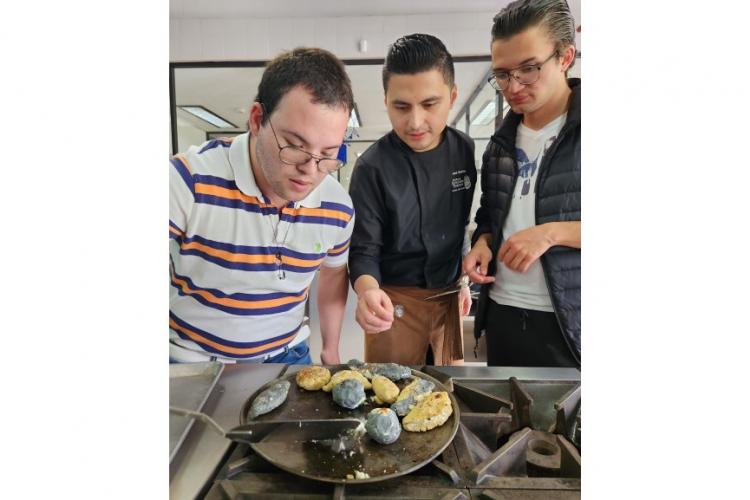Alumnos del Diplomado en Desarrollo de Habilidades Sociales y Vocacionales del Campus Sur asisten a clase de cocina