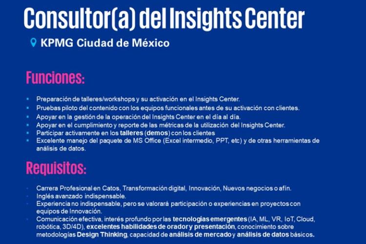 VACANTE - Consultor Insight Center | KPMG