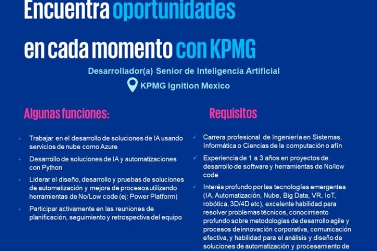 VACATE - Desarrollador Sr. de IA | KPMG