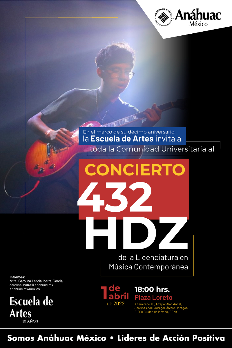 Asiste al concierto 432 HDZ de la Licenciatura en Música Contemporánea