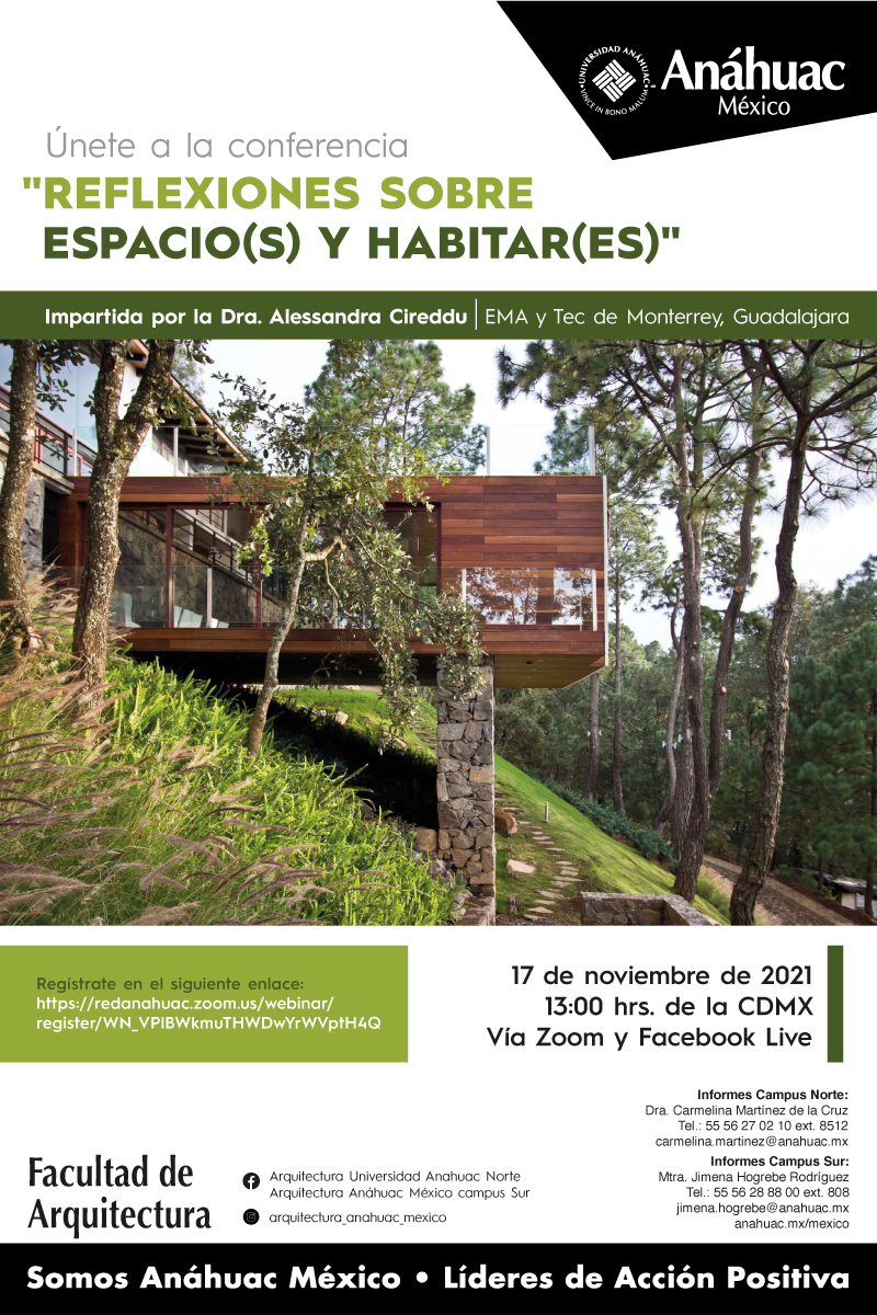 Conferencia "Reflexiones sobre espacio(s) y habitar(es)", Arq. Alessandra Cireddu