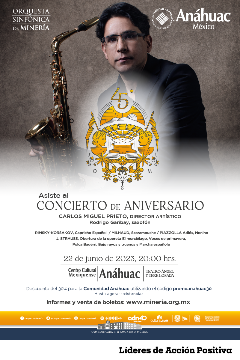 Asiste al Concierto de Aniversario de la Orquesta Sinfónica de Minería