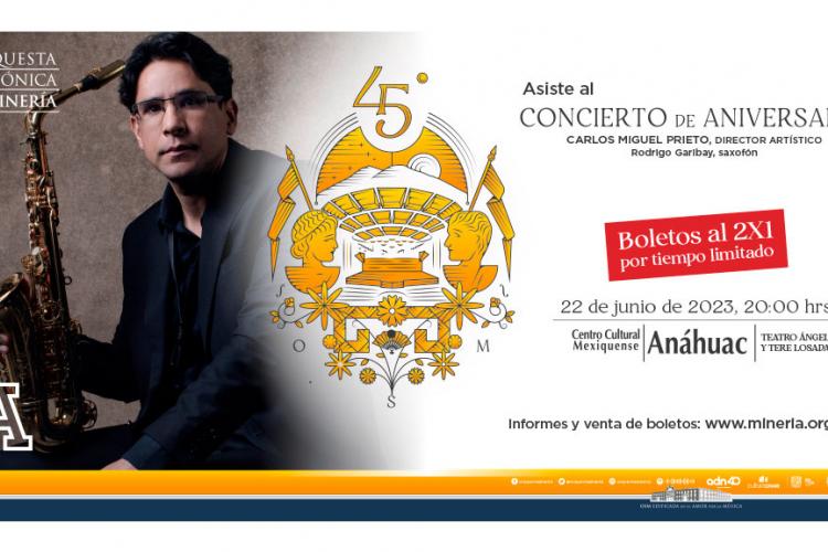 El Centro Cultural Mexiquense celebra con la Orquesta Sinfónica de Minería su 45 aniversario