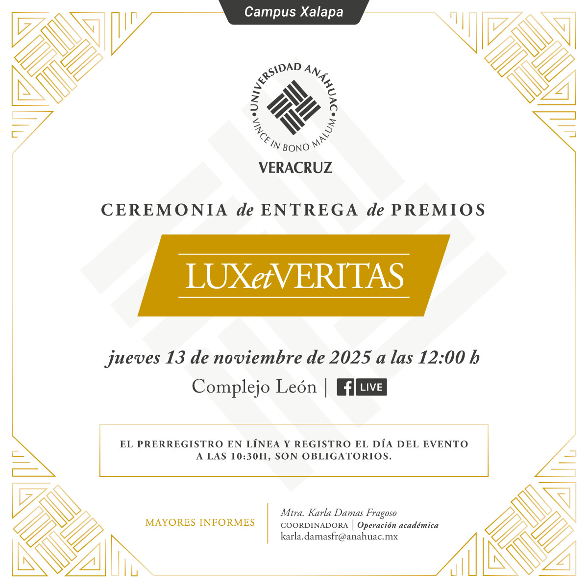 Cerrar vista en pantalla completa Ceremonia de Entrega de Premios Lux et Veritas