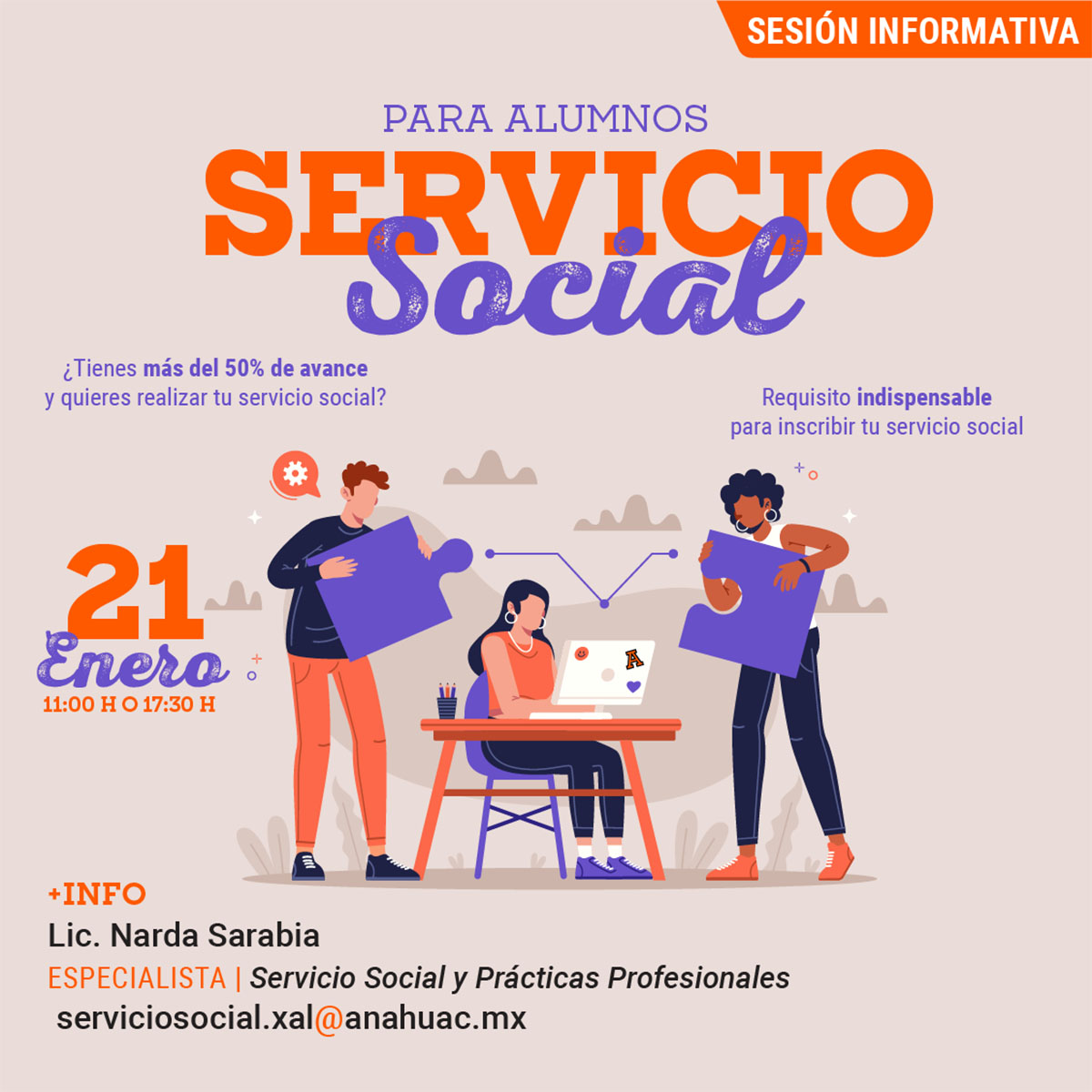 Cerrar vista en pantalla completa Servicio Social: Convocatoria para Alumnos