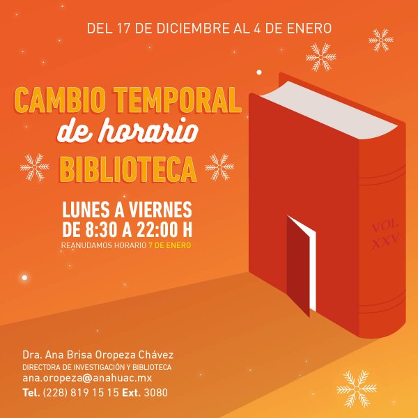 Ver en pantalla completa Horario de Servicio de Biblioteca