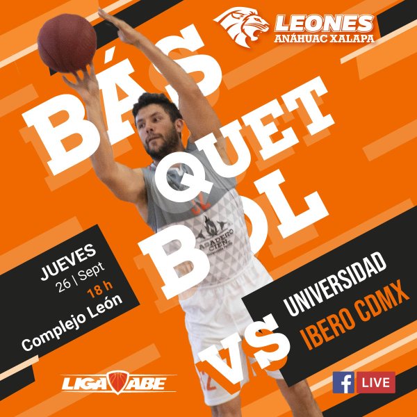 Ver en pantalla completa Básquetbol Varonil ABE: Leones vs Ibero CDMX